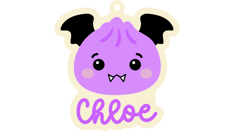 Vampire Bat Dumpling Squishy Bag Tag