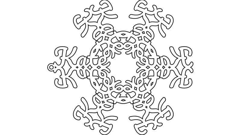 Name Snowflake Ornament Cut Only
