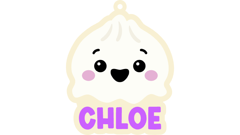 Ghost Dumpling Squishy Bag Tag