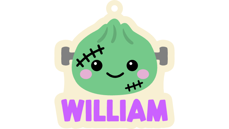 Frankenstein Dumpling Squishy Bag Tag