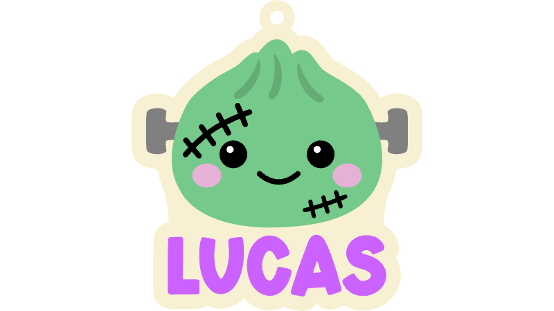 Frankenstein Dumpling Squishy Bag Tag